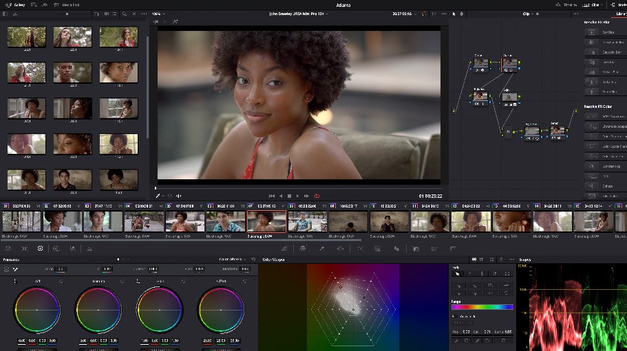 Picture of woman and colour grading